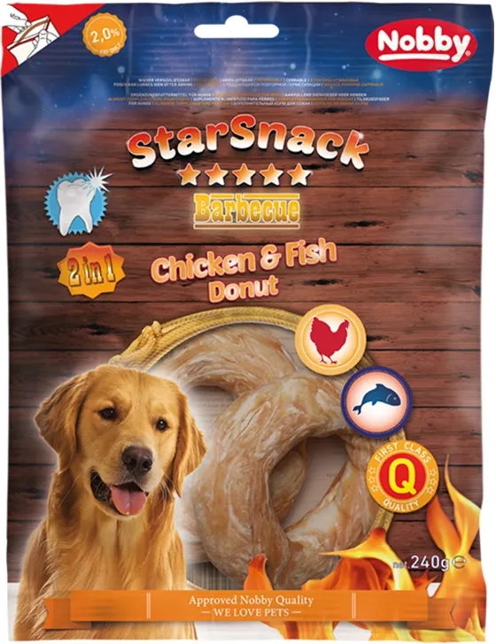 Nobby StarSnack BBQ Chicken, Fish Donut pamlsky