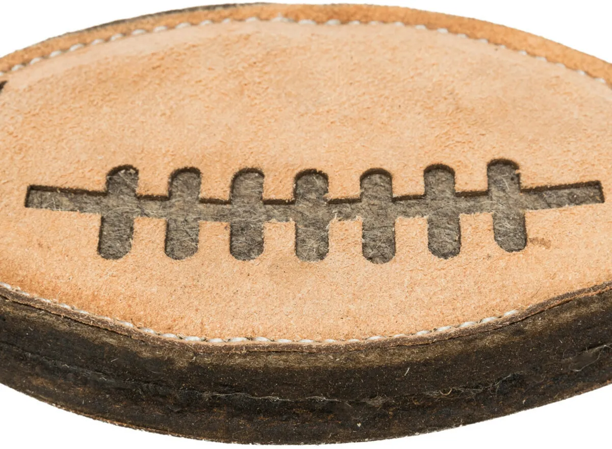 Rugby, hračka pro psy kůže/vlna, 20cm - DOPRODEJ