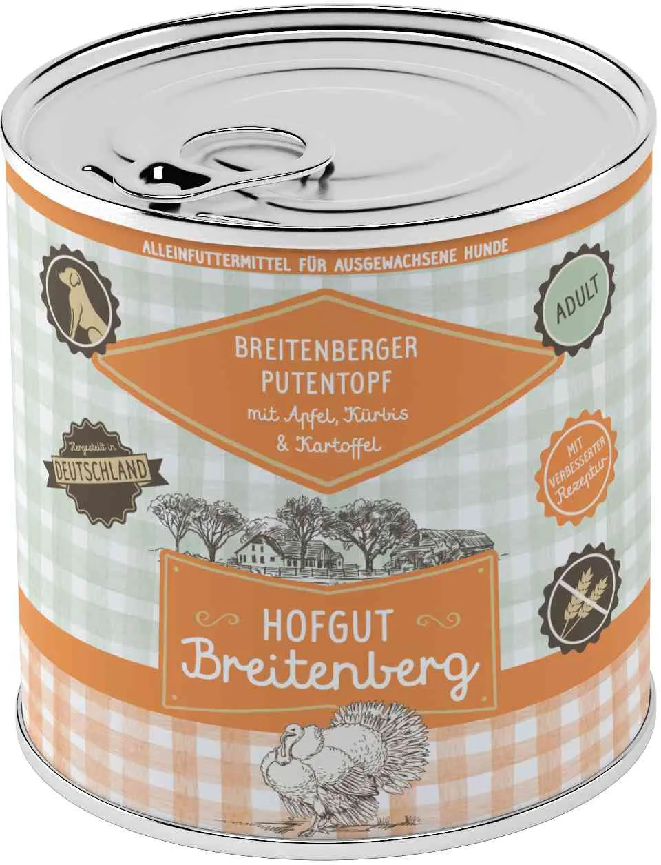 Hofgut Dog Adult konzerva krůtí, zelenina a bylinky