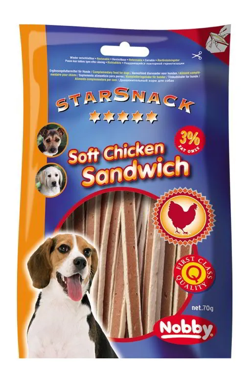 Nobby StarSnack Soft Chicken Sandwich pamlsky kuře+ryba