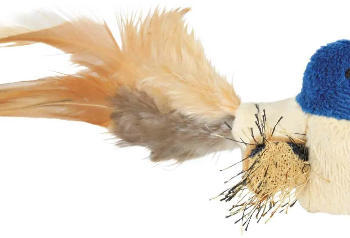 Ptáček s peřím, plyš 8 cm