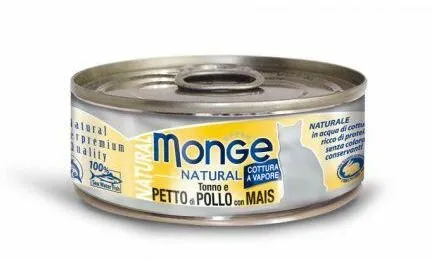 MONGE NATURAL kousky tuňáka s kuřecím masem pro kočky