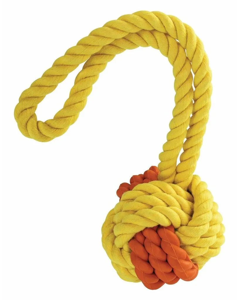 Kombinovaný Monty míč přírodní guma a bavlna s poutkem 31cm HipHop