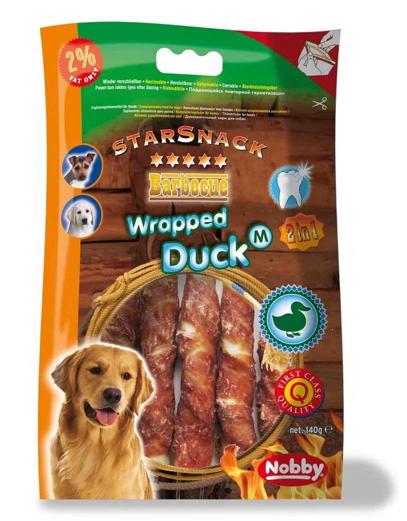 Nobby StarSnack Barbecue Wrapped Duck Large tyčinky