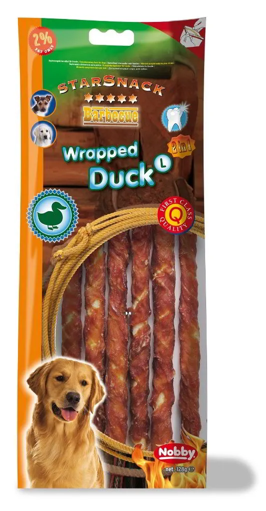 Nobby StarSnack Barbecue Wrapped Duck Large tyčinky