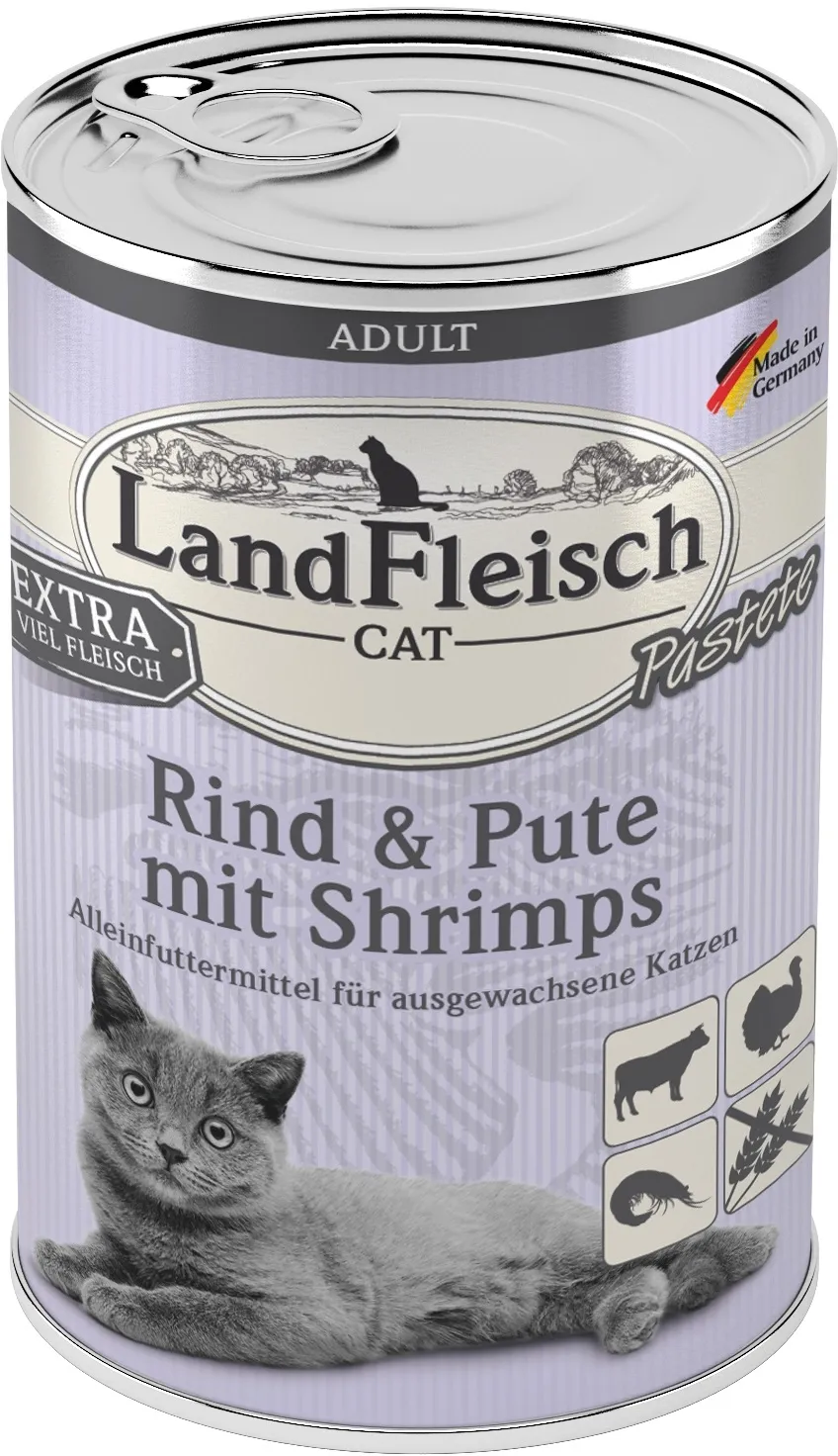 Landfleisch Cat Adult Pastete hovězí, krůta, krevety