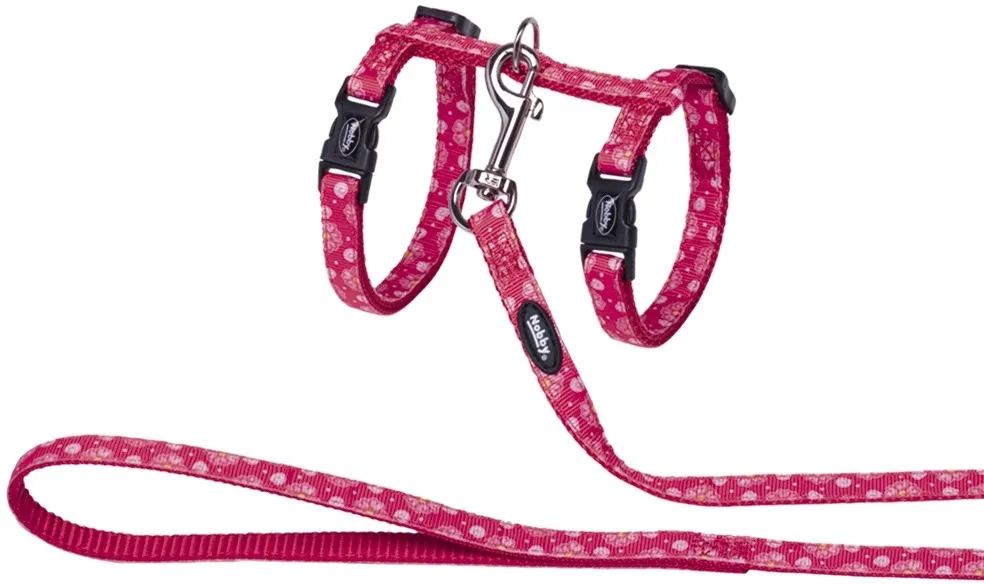 Nobby Flower Pink postroj s vodítkem pro kočky