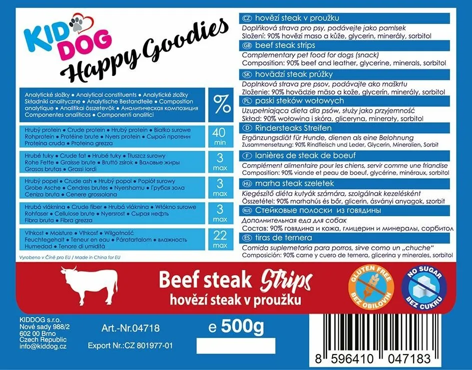 KIDDOG hovězí steak v proužku