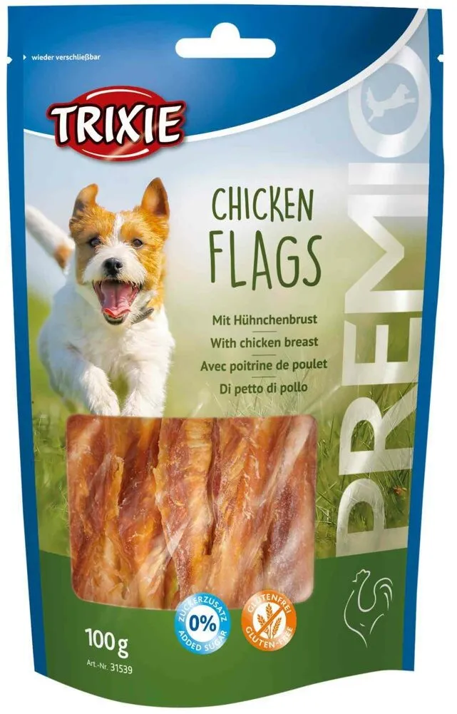 PREMIO Chicken Flags kuřecí prsa na buvolí tyčince 400g dóza