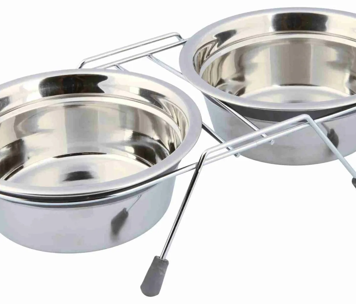 Nerez stojánek + 2 misky se silikonovým kroužkem