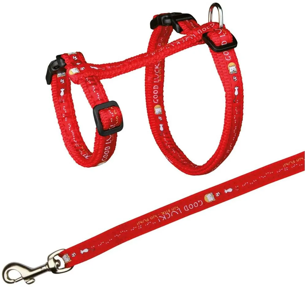 Postroj pro kočku s vodítkem XL GOOD LUCK 34-57cm/13mm