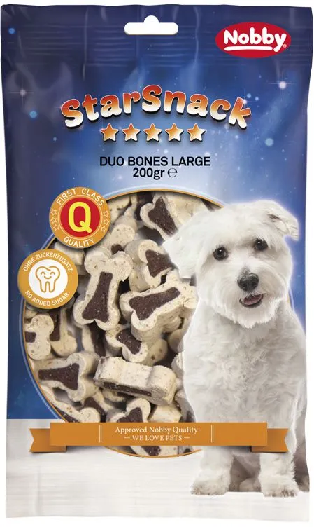 Nobby StarSnack Duo Bones velké kostičky jehně+rýže