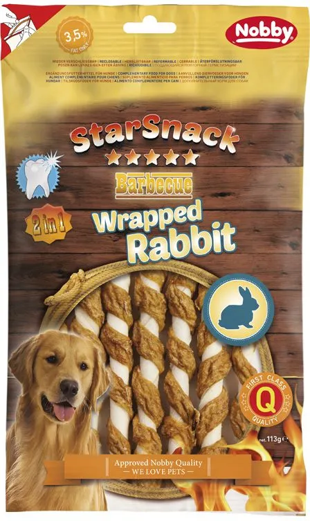 Nobby StarSnack BBQ Wrapped Rabbit pamlsky králík