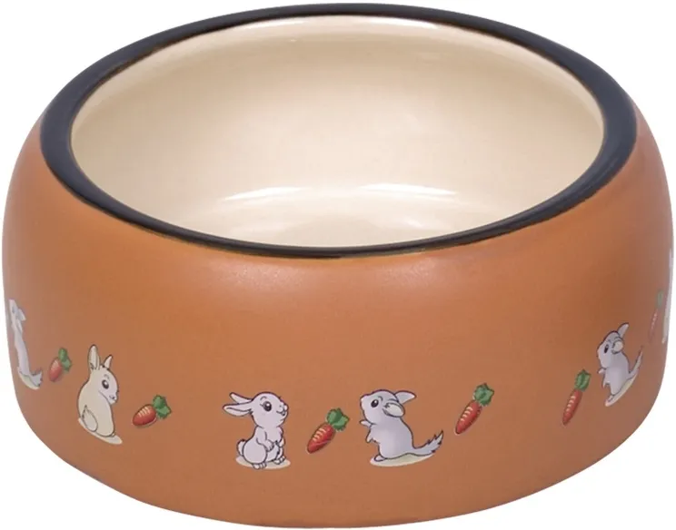 Nobby RABBIT keramickámiska pro hlodavce hnědo-bílá