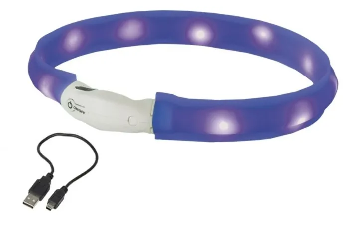 Nobby LED plochý svítící obojek pro psy žlutý