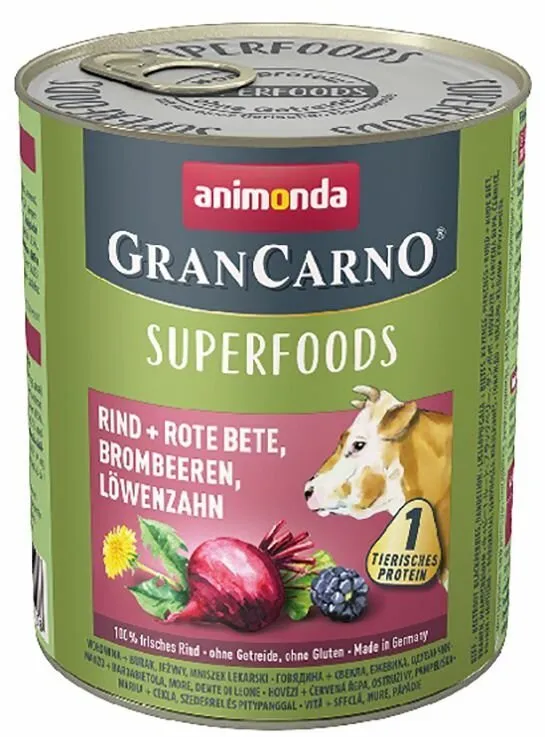 GRANCARNO Superfoods kuře,špenát,maliny,dýňová semínka pro psy