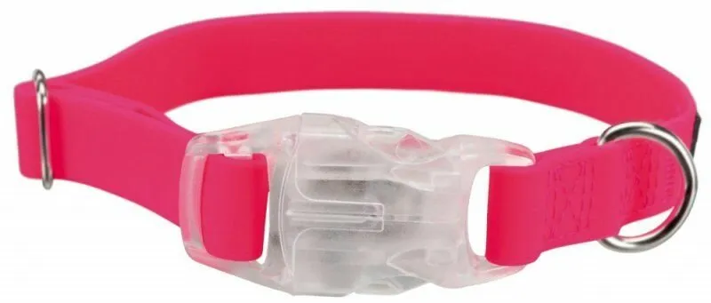 Neonový obojek se svítící karabinou L-XL 40-65 cm/25mm - DOPRODEJ (RP 2,10 Kč)