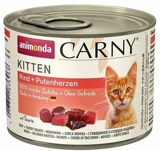 ANIMONDA konzerva CARNY Kitten - hovězí + krůtí srdce