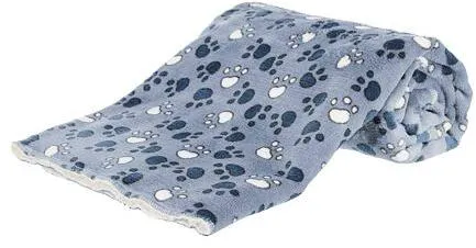 Deka TAMMY jemný plyš/dlouhý plyš, modrá s packami