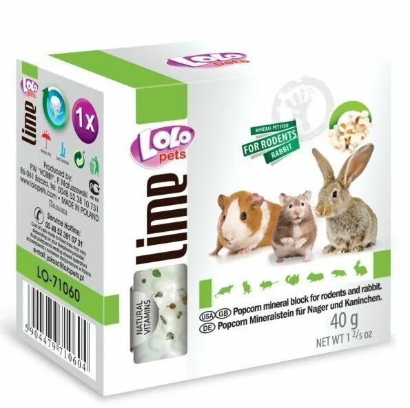 LOLO popcorn minerální kámen pro hlodavce 40 g