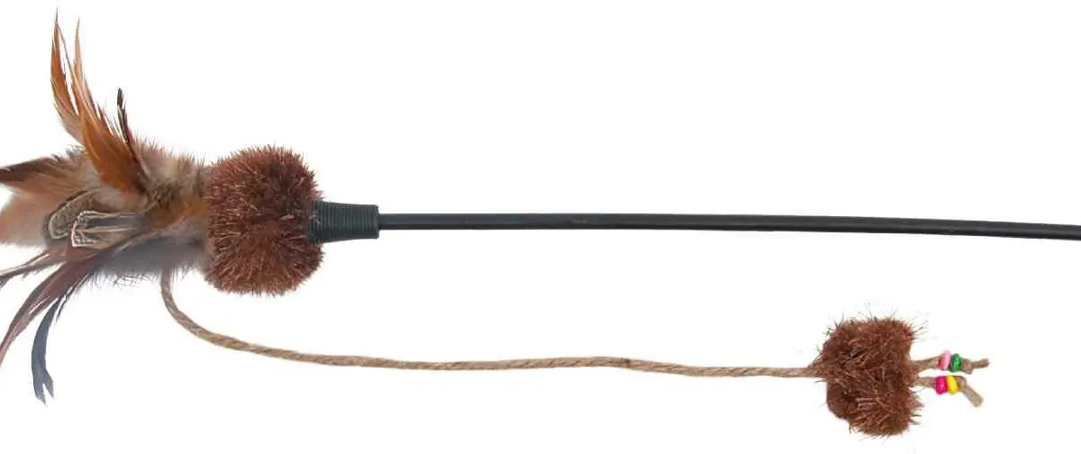Škádlítko s motýlem a kuličkami, peří  54 cm