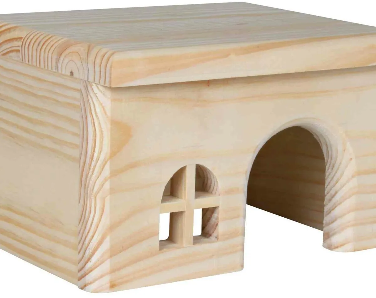 Dř. domek s rovnou střechou pro křečky 15x12x15cm