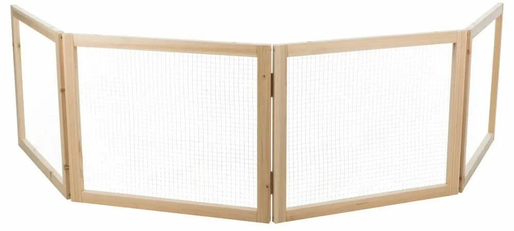 Vnitřní výběh pro zakrslé králíky, 60 - 240 x 50 cm, přírodní dřevo/kov