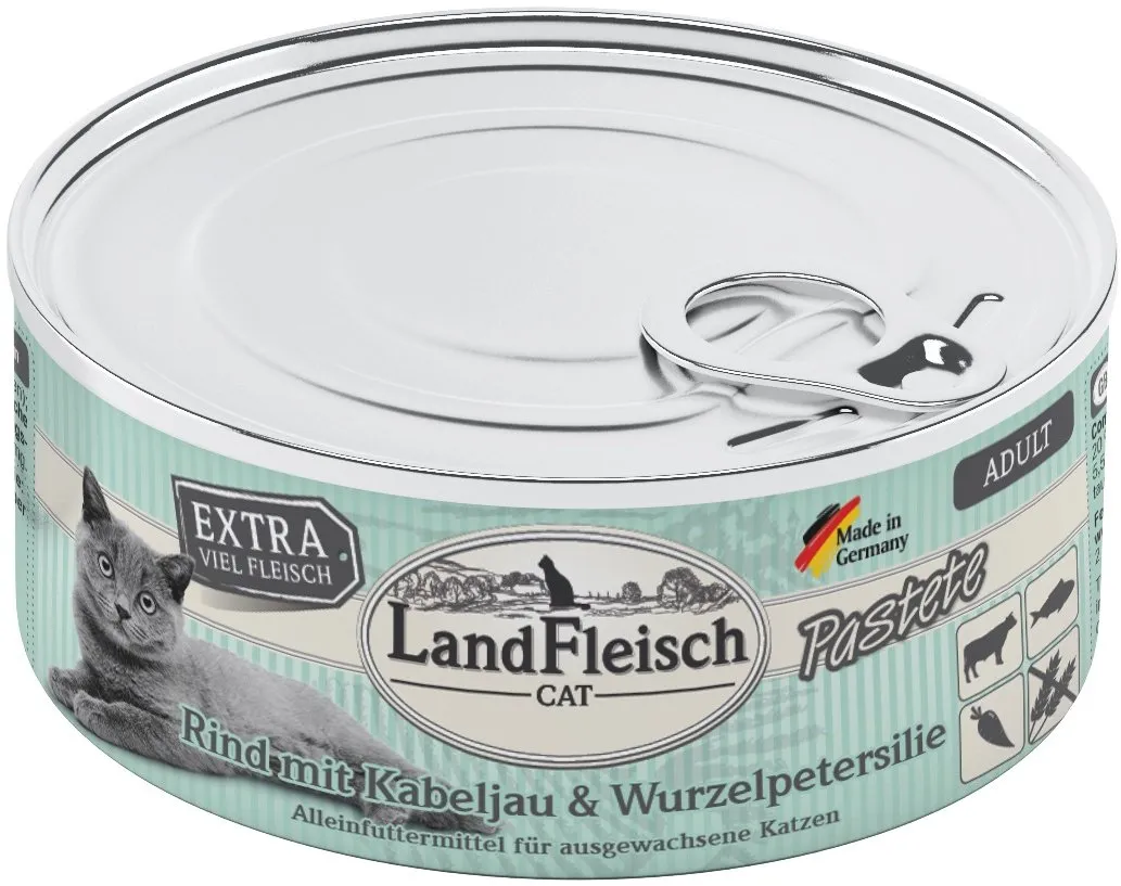 Landfleisch Cat Adult Pastete hovězí, treska