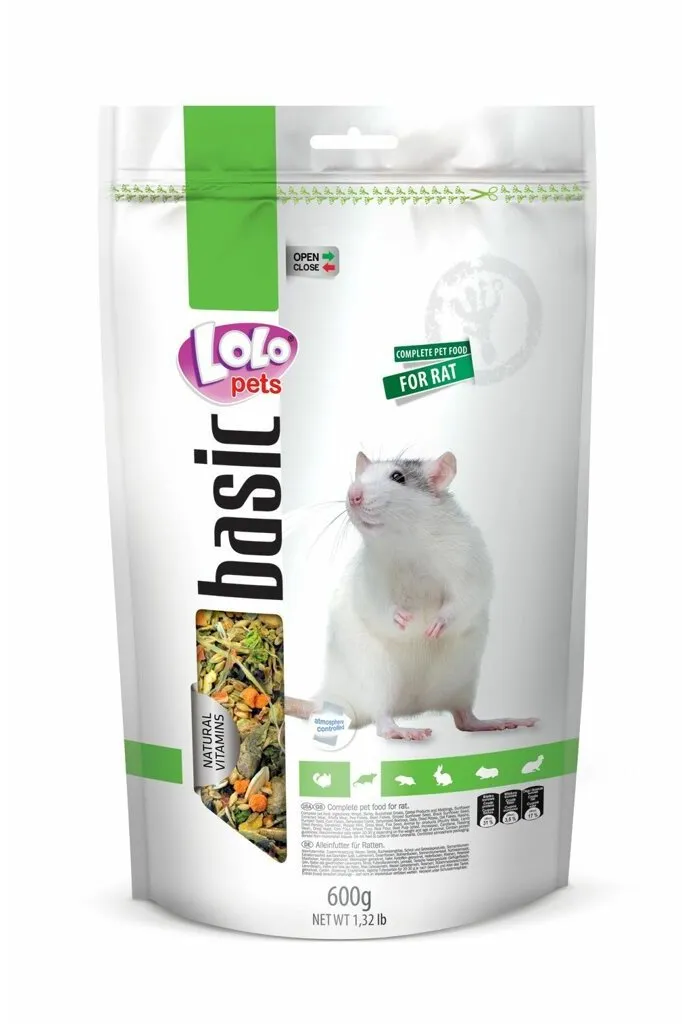 LOLO BASIC kompletní krmivo pro potkany 3 L, 1,9 kg kyblík