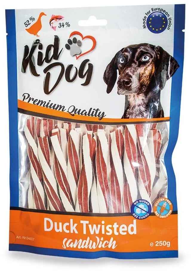 KIDDOG kachní sendvič s treskou kroucený