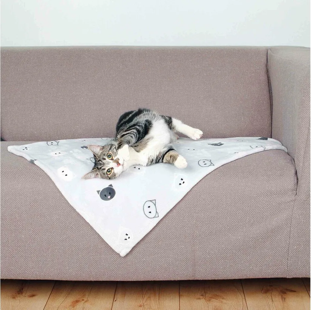 Plyšová deka MIMI 70 x 50 cm s kočičími hlavami