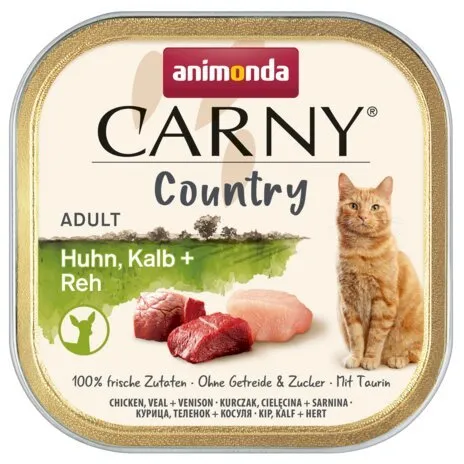 ANIMONDA CARNY Country Adult kuře, telecí a zvěřina, paštika pro kočky