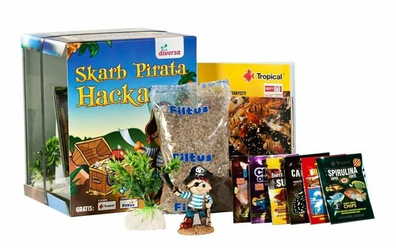 Akvarijní set Pirát - 20x20x25 cm (RP 2,90 Kč)