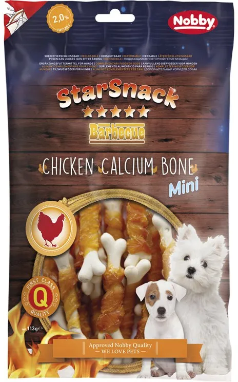 Nobby StarSnack BBQ Mini kalciová kostička s kuřetem