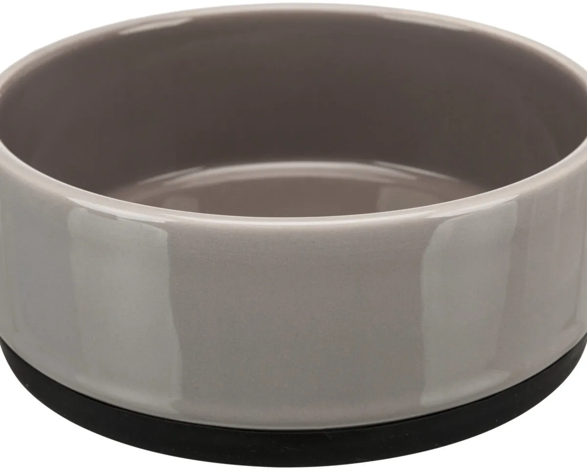 Keramická miska s gumovým okrajem, 0,4l/ ø 12cm, šedá