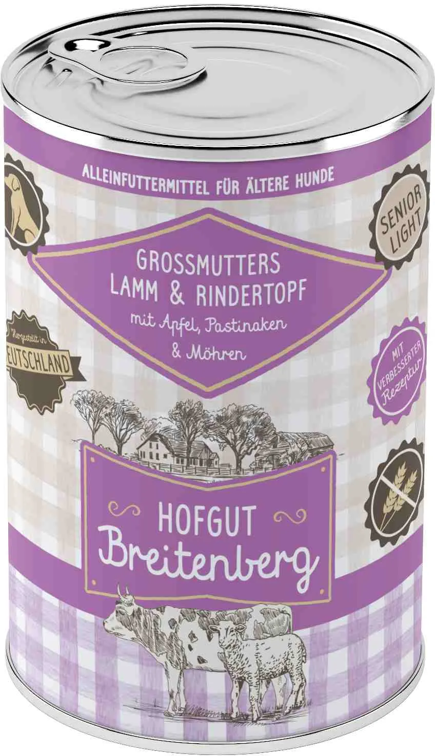Hofgut Dog Senior/Light konzerva jehněčí, zelenina a bylinky