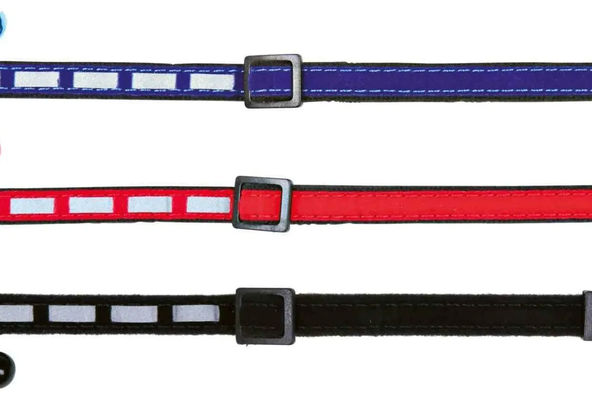 Obojek pro kočku reflexní, sametový 22-36 cm