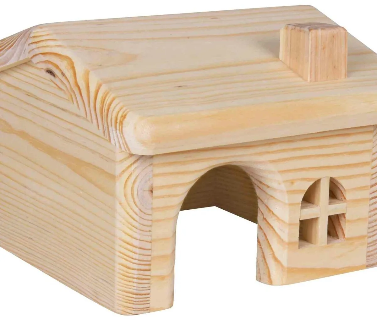 Dř. domek se sedlovou střechou pro myši a křečky 15x11x15cm