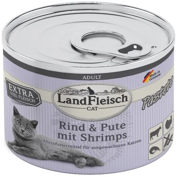 Landfleisch Cat Adult Pastete hovězí, krůta, krevety