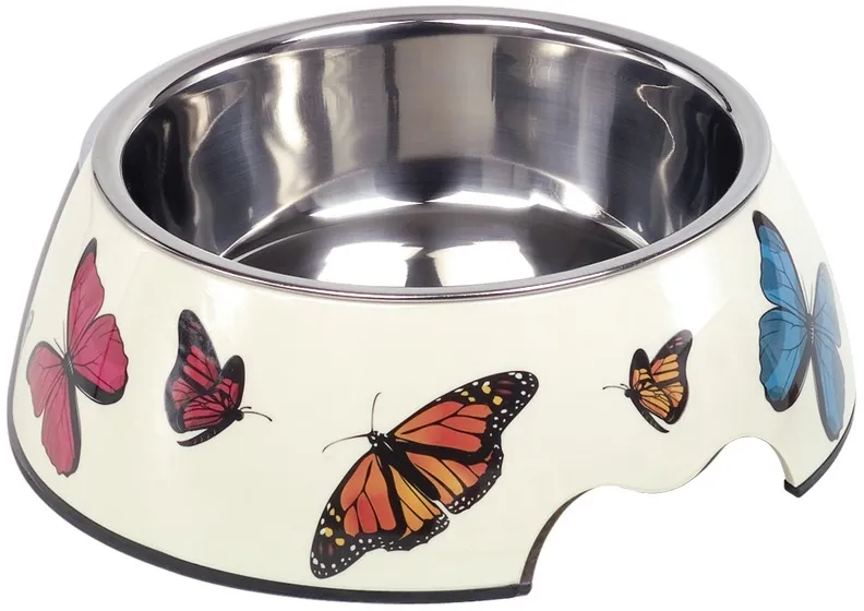 Nobby Butterfly nerez miska v pouzdře s motýli