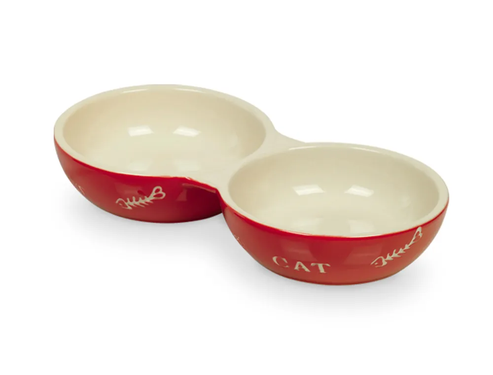 Nobby Cat keramická dvojmiska 22 cm 2x130ml