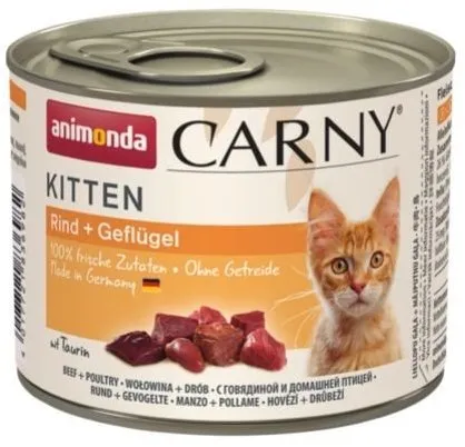 ANIMONDA konzerva CARNY Kitten - hovězí + krůtí srdce