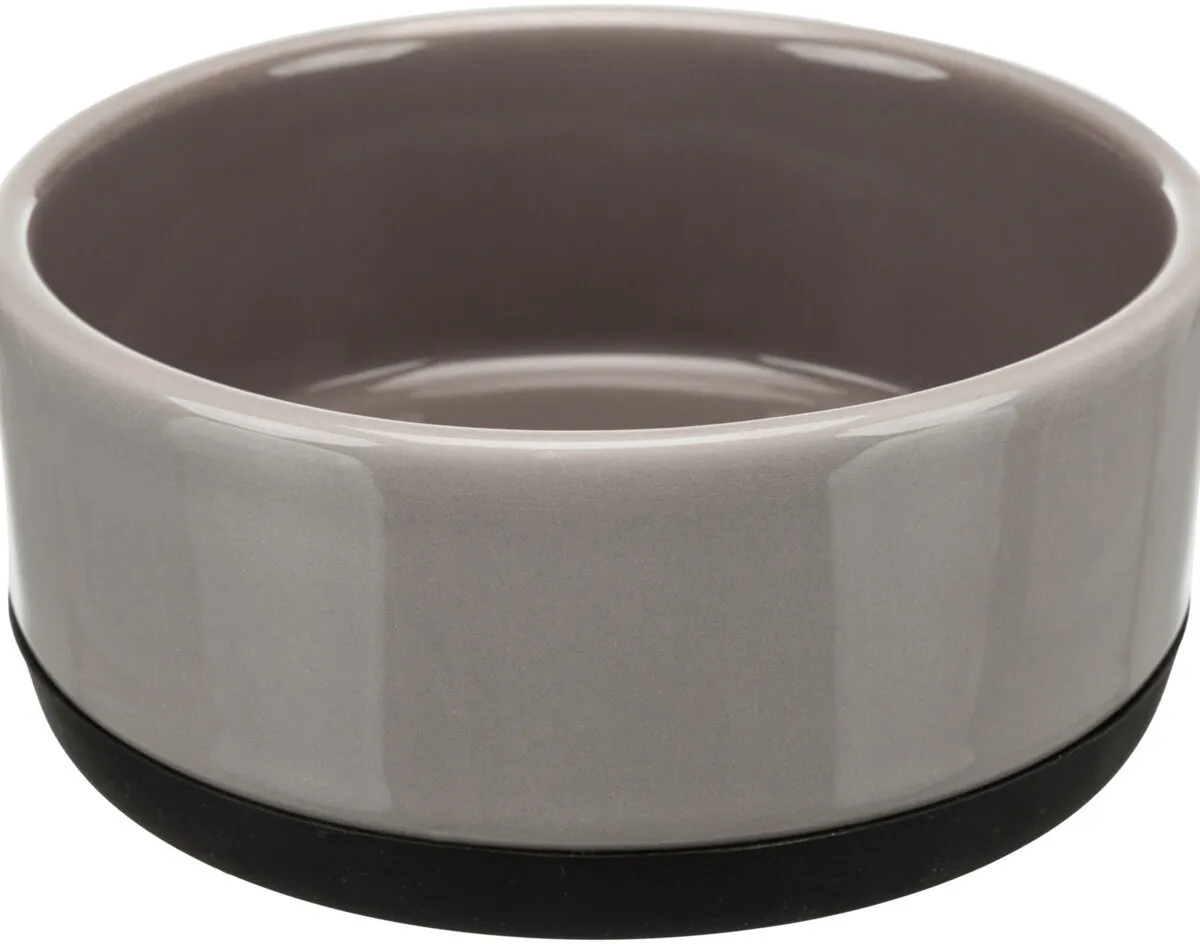 Keramická miska s gumovým okrajem, 0,4l/ ø 12cm, šedá