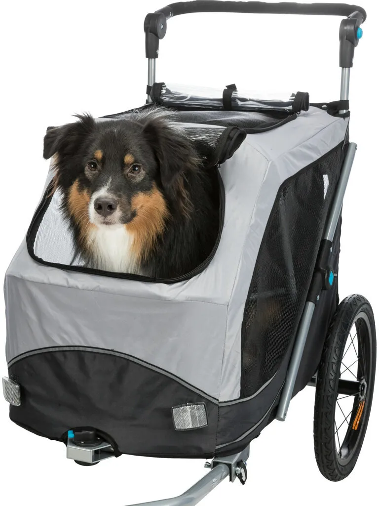 Vozík za kolo s funkcí rychlého skládání S 58 x 93 x 74/114 cm, nosnost max. 15 kg, šedý