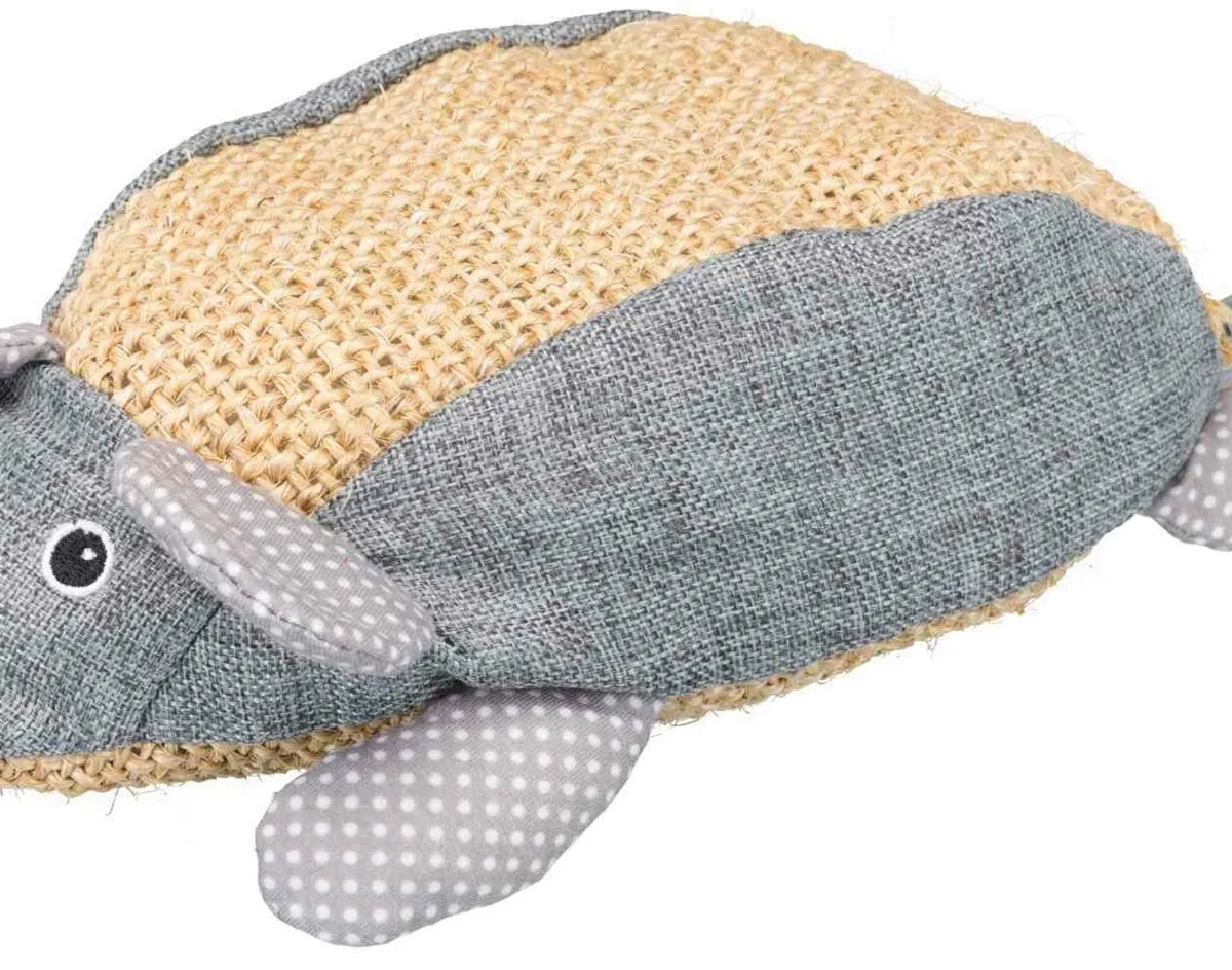 Sisalová myš, sisal/látka 30 cm přírodní/šedá