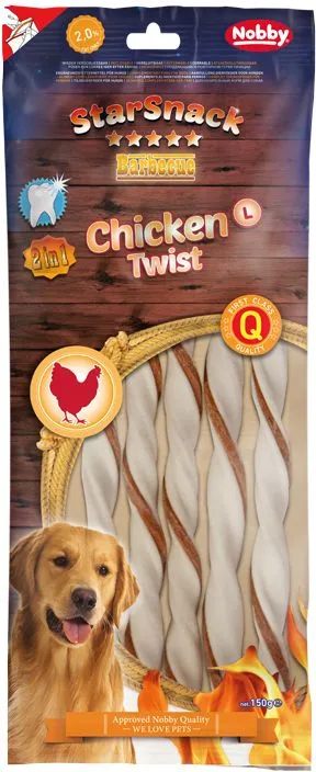 Nobby StarSnack BBQ Chicken Twist žvýkací tyčky M