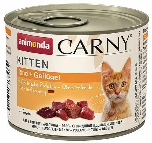 ANIMONDA konzerva CARNY Kitten - hovězí + krůtí srdce