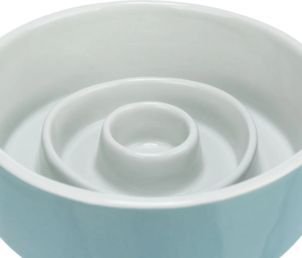 Keramická miska k pomalému krmení, kruhy, 0,45l / 14cm, šedomodrá