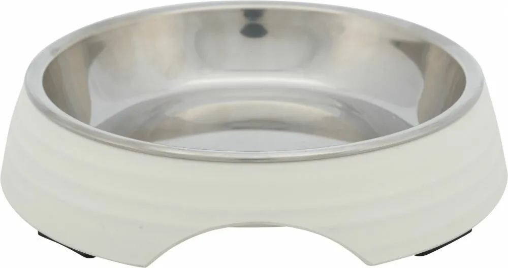Miska nízká 0.2 l/ø 14 cm, nerez / melamin, bílá