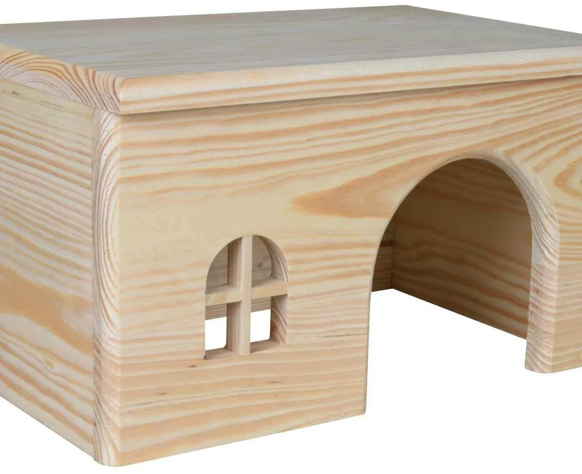 Dř. domek s rovnou střechou pro morčata 28x16x18cm